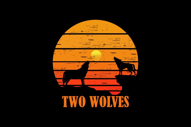 Two Wolves Vector Images (27)