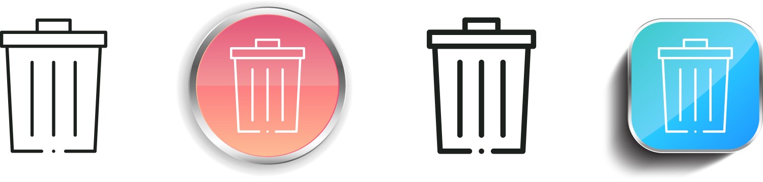 Delete icon thin linear regular and button style vector image