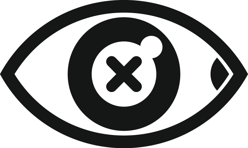 Human eye with cross mark showing blind concept Vector Image