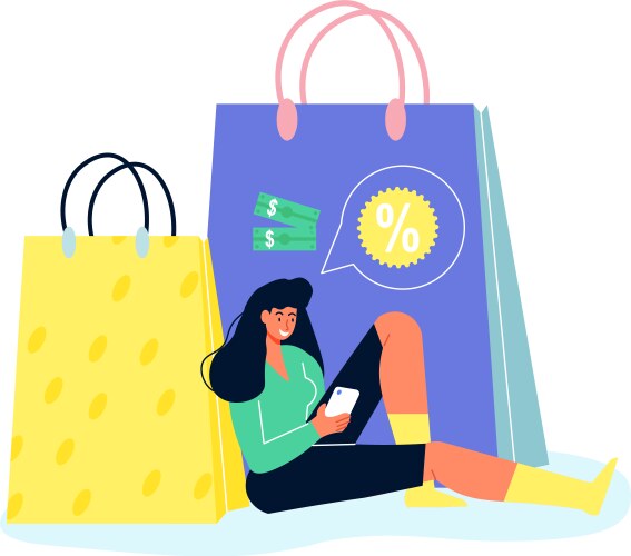 Rest from shopping composition vector image