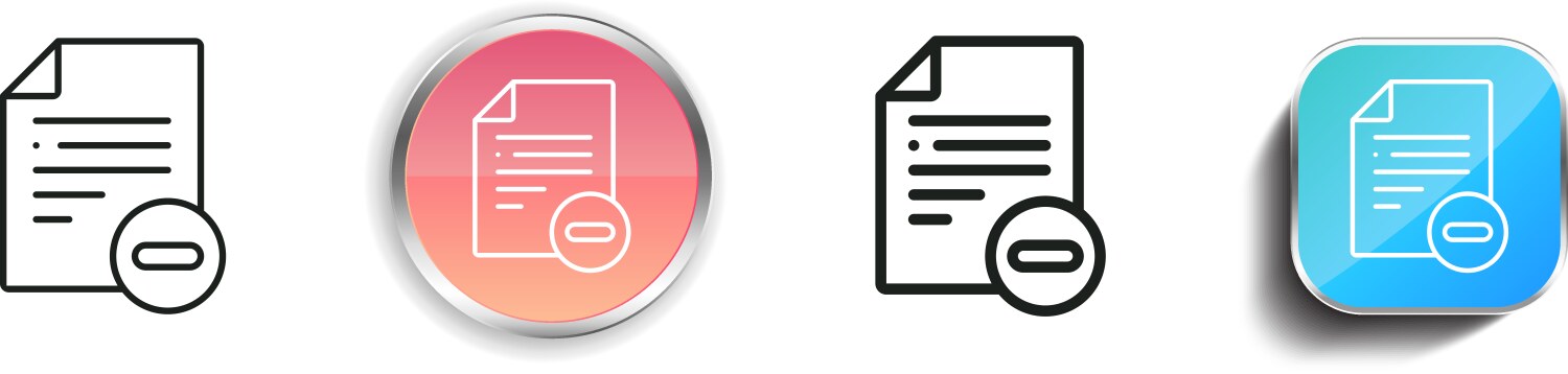 Delete file icon thin linear regular and button vector image