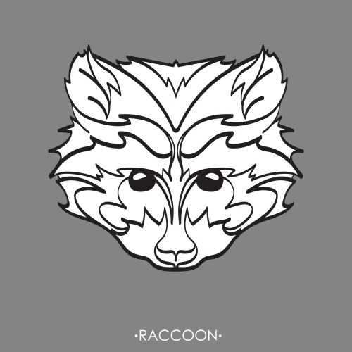Stylized raccoon sketch for tattoo Vector Image