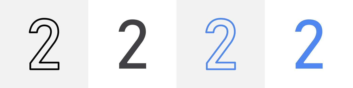 Number 2 icon set use for web ui or app vector image
