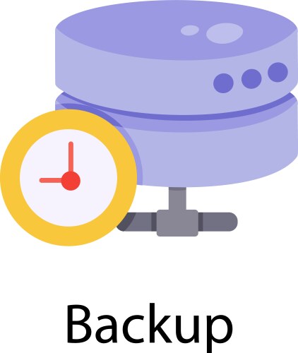 Database Backup with Clock Icon vector image