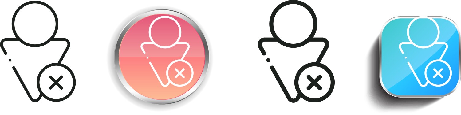 Delete friend icon thin linear regular and button vector image