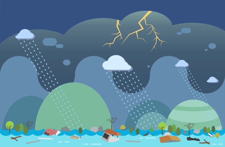 Flood bg vector image