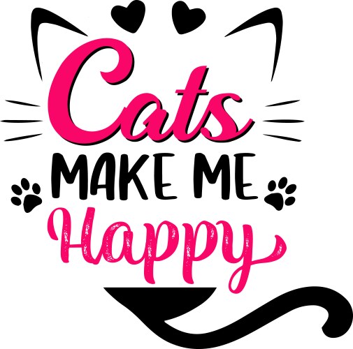 Cats make me happy vector image