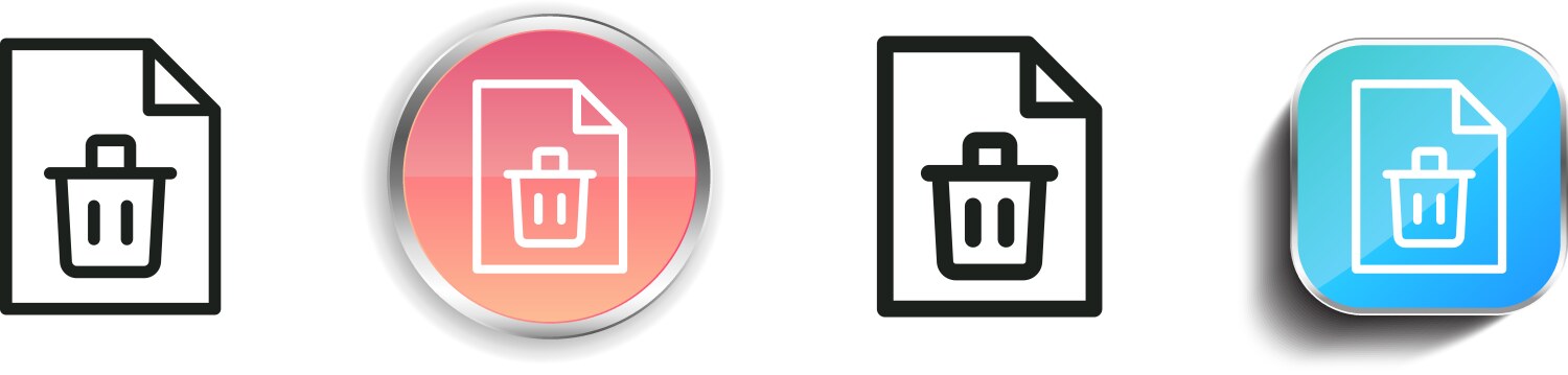 Delete icon thin linear regular and button style vector image
