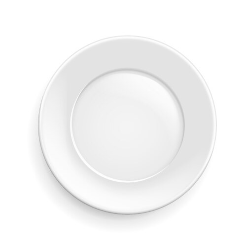 Empty white plate Royalty Free Vector Image - VectorStock