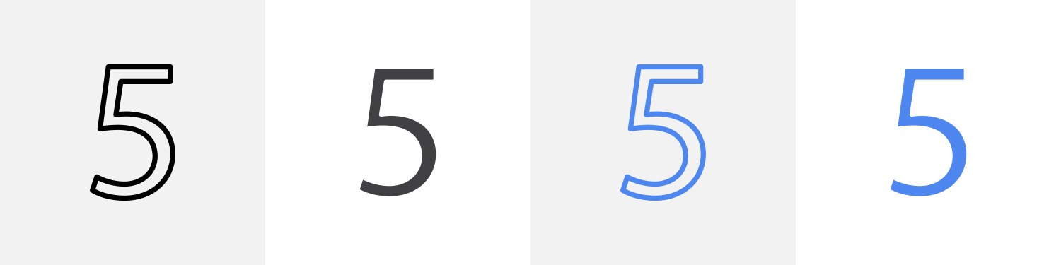 Number 5 icon set use for web ui or app vector image