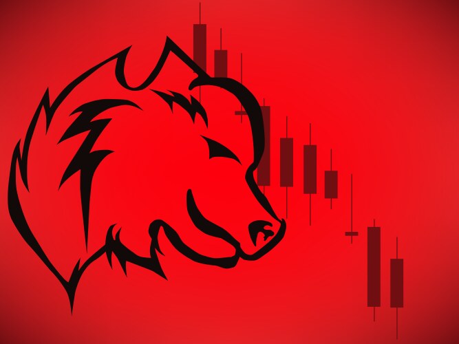 bearish logo trend trading strategies vector image