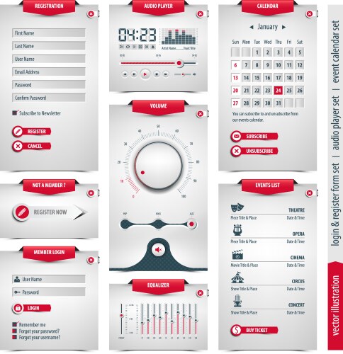 web design elements vector