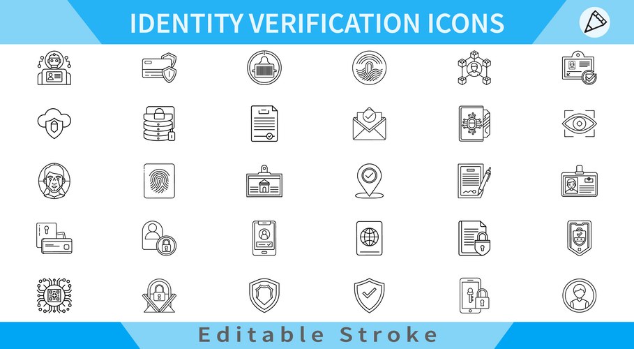 Identity Verification Icon Pack – Royalty-Free Vector | VectorStock