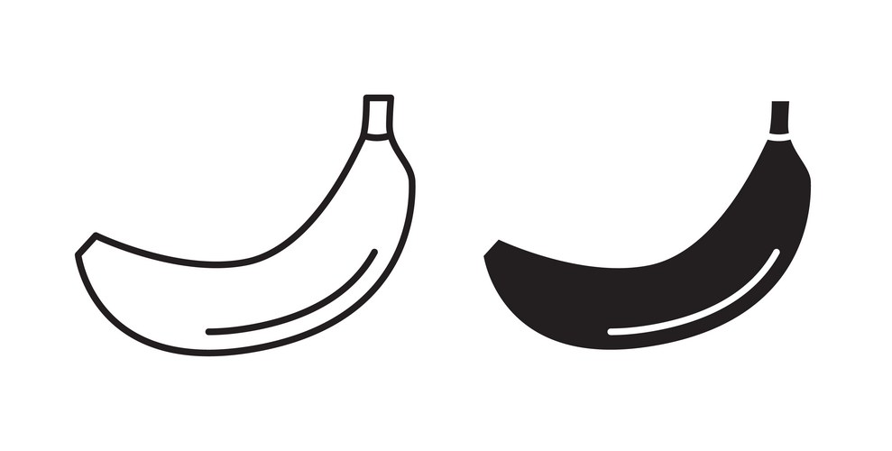 Banana Icon Set - Flat & Editable Vector Image