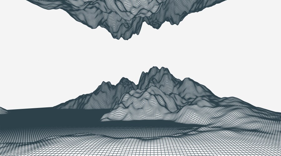 Abstract wireframe mountain background modern vector image