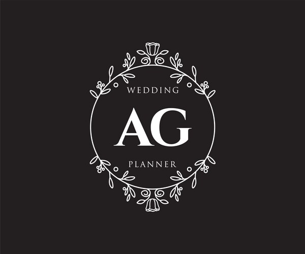 Ag initials letter wedding monogram logos – Royalty-Free Vector ...