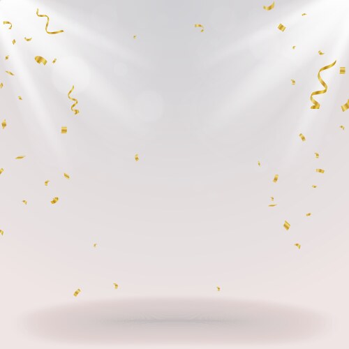 Celebration background with gold confetti vector image