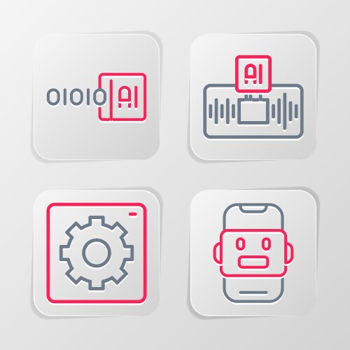 Set line chat bot computer api interface vektorbild
