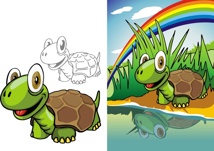 Fun zoo turtle Royalty Free Vector Image - VectorStock