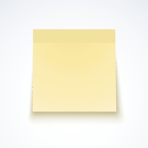 yellow sticky note isolated on white background vector image