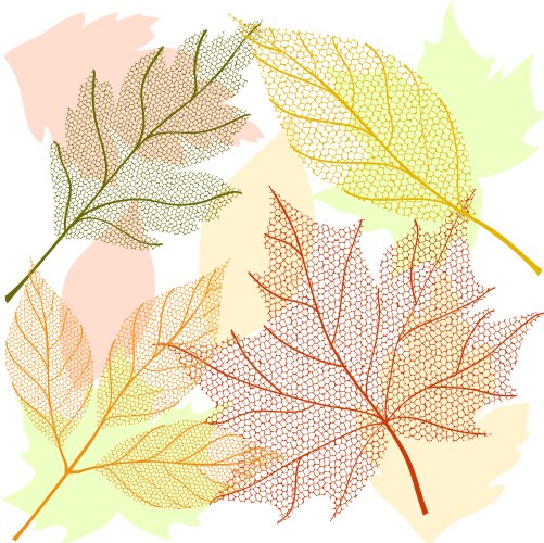 Autumn leaf sticker set Royalty Free Vector Image