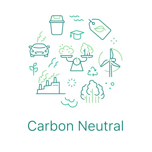 Co2 neutral icon set carbon gas emission Vector Image