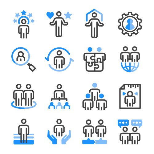 Recruitment solid icon set Royalty Free Vector Image