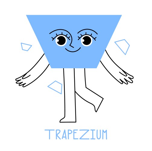 trapezoid geometric figure for educating kids vector