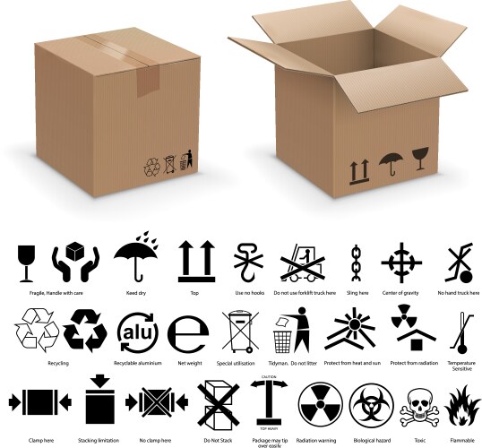 packing symbols vector