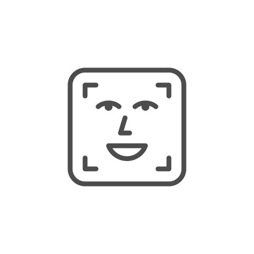 face id line outline icon vector image