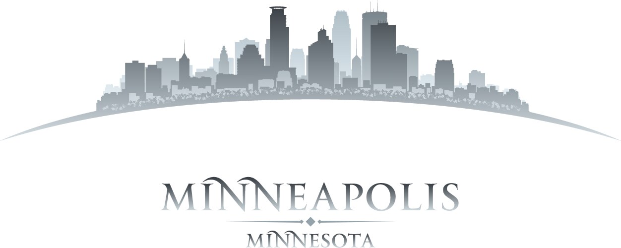 Minneapolis Skyline Silhouette Vector Image