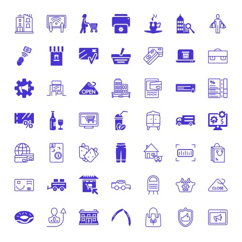 Shop icons vector image