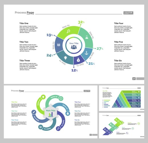 four consulting slide templates set vector image