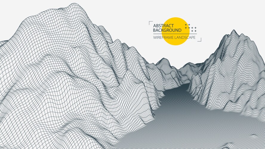 Abstract wireframe mountain background modern vector image