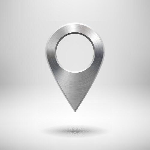 Technology map pointer button with metal texture vector image