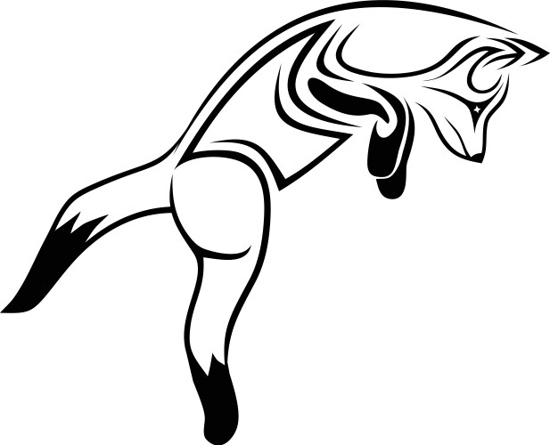 Tribal Fox Silhouette Vector Image