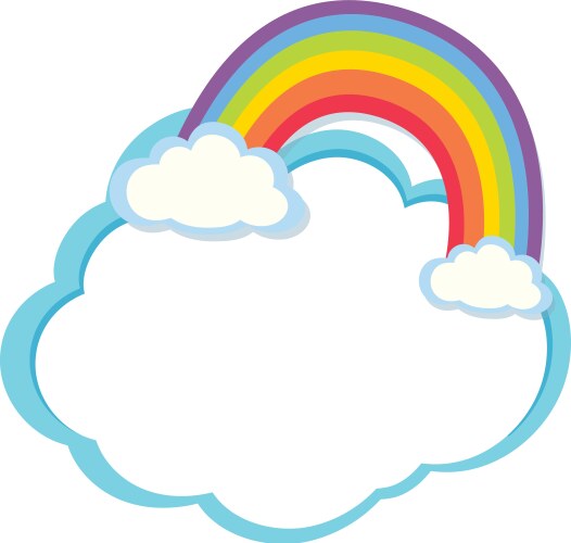 Rainbow with two clouds Royalty Free Vector Image