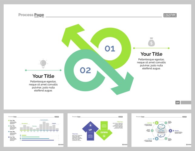 four economics slide templates set vector image