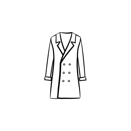 Coat hand drawn sketch icon Vector Image