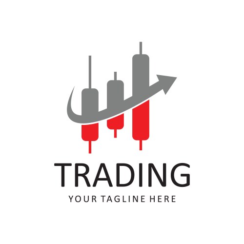 trading candle logo vector image