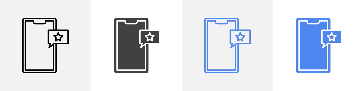 Phone rating icon set use for web ui or app vector image