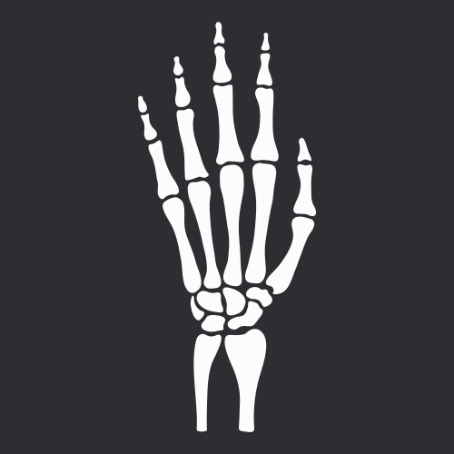 Skeleton Hand with Bones Icon Vector Image