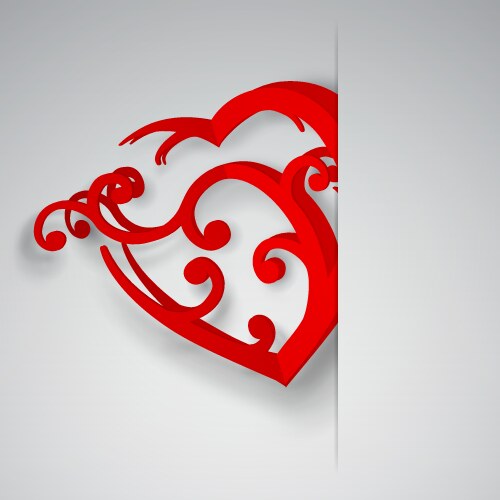 Heart in cutout paper vector image