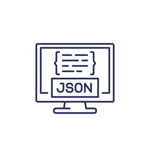 Json line icon with a computer vector image