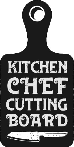 Kitchen cutting board logo with vintage vector image