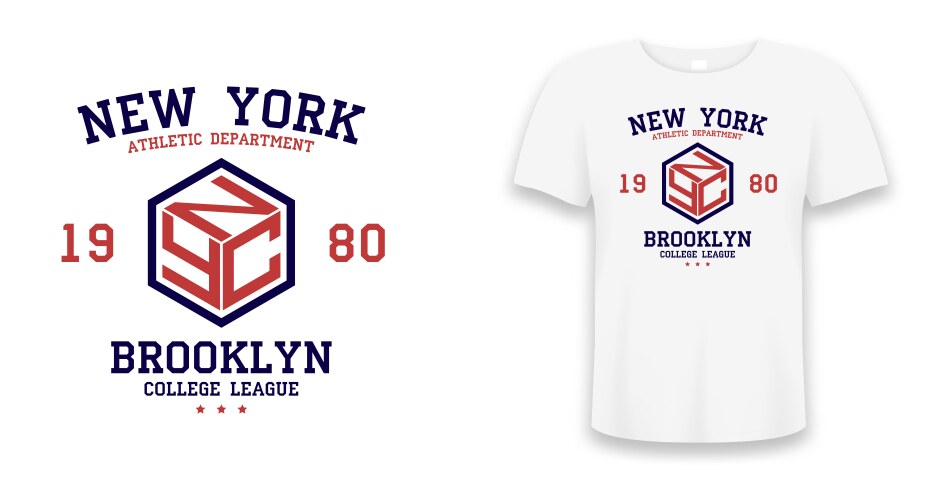 Brooklyn & NY Slogan T-Shirt Vector Image