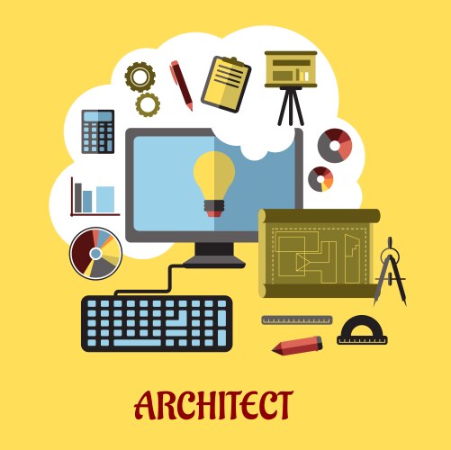 Architect or education concept vector image