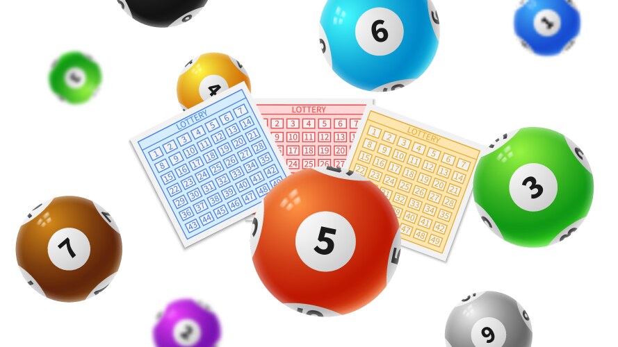 Lottery balls bingo gaming victory tickets keno vector image