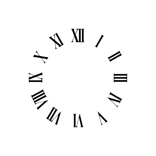 Clock face blank with roman numerals Royalty Free Vector
