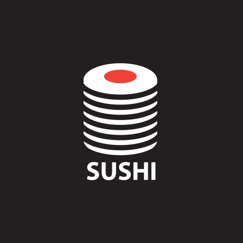 banner with a picture of sushi vector image